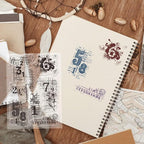 GLOBLELAND Vintage Numbers Background Clear Stamps Retro Daisy Transparent - Image 2