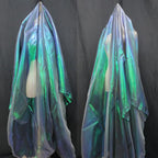 Dark Forest Green Iridescent Organza Fabric - Image 4