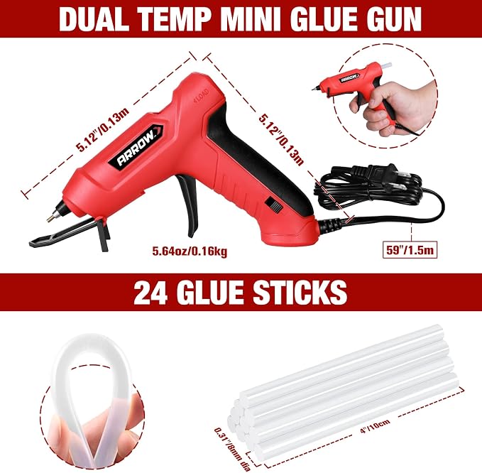 Arrow Mini Hot Glue Gun, Dual Temp Glue Gun Kit - Image 3