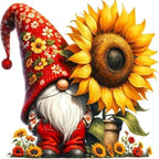 DYAIANGMU Stamping Cross Stitch Kit, Gnome Sunflower Cross Stitch Kit by Unknown