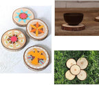 Unfinished Natural with Tree Bark Wood Slices 10 Pcs 4.2-4.7 inch Disc Coasters - Image 6