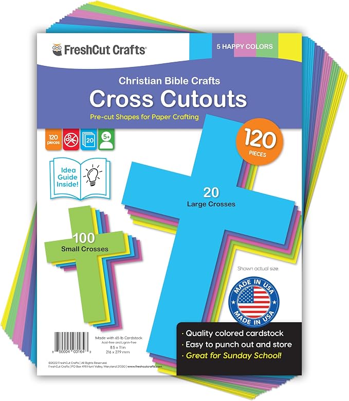 100 Pieces Cross Cutouts Happy by FreshCutCrafts