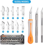 16-Piece Exacto Knife Set: 3 Hobby Knives &13 Industrial-Grade SK5 Steel Blades - Image 2