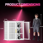 34" Display Cabinet with Glass Doors, 4-Tier Curio Cabinet with Many Color - Image 2