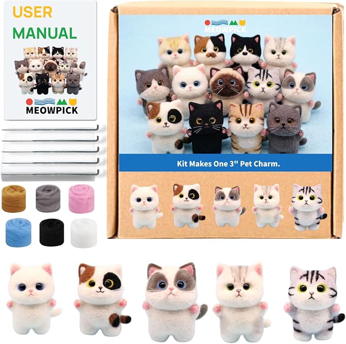 MeowPick Needle Felting Kit, Wool Felting Kit by MEOWPICK