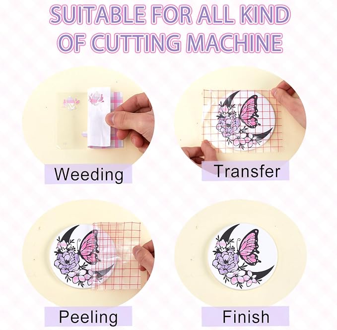 Tintnut Pink Purple Plaid Permanent Vinyl, waterproof, easy peel & stick - Image 3