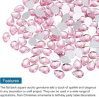 MECCANIXITY 50PCS Flat Back Acrylic Teardrop Gems 10x14mm Artificial Rhinestones - Image 4