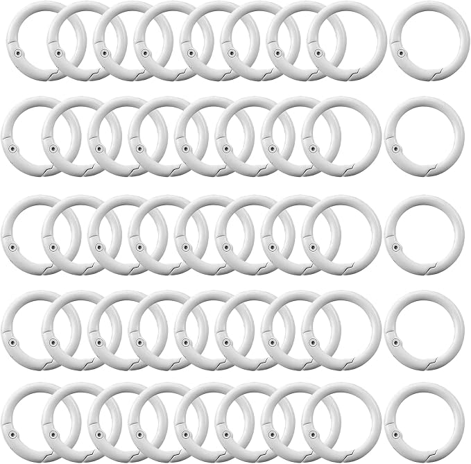 Round Carabiner Clip Bulk 48pcs 1 Inch Colorful Circle Carabiner Key Ring Clips by Cmidy