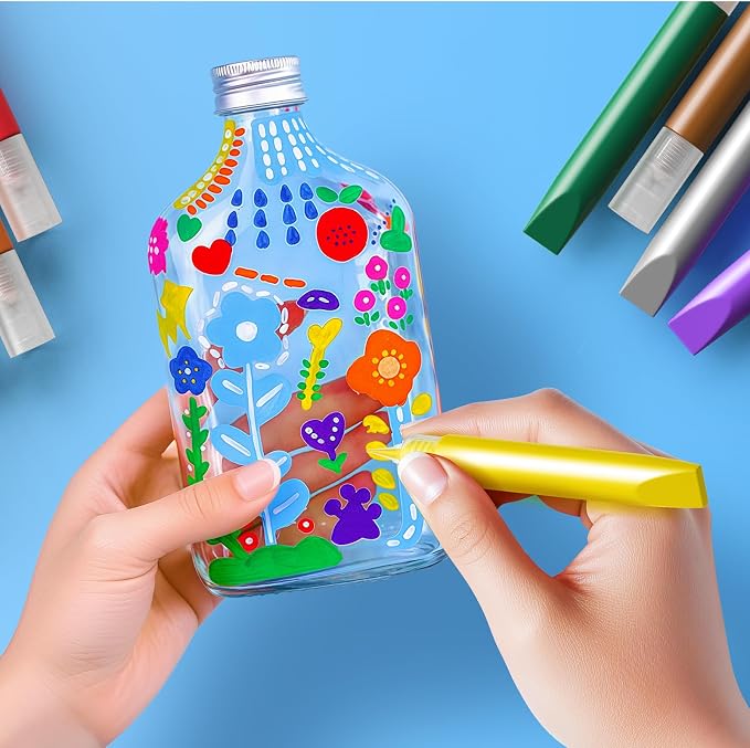 24 Pcs Suncatcher Paint Pens Paint Stained Glass Pigment Window Art Pens - Image 3