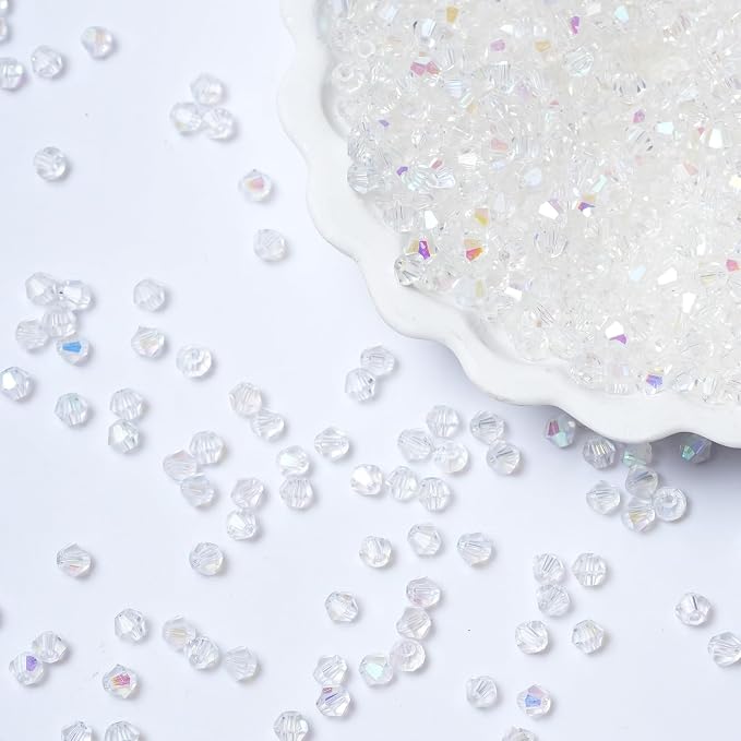 1000PCS Bicone Crystal Beads 4mm Glass Faceted Spacer Beads Bulk by Kalumy