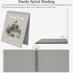 Fuxi Toned Grey Sketch Pad, 9x12 Spiral Sketchbook, 60 Sheets Art Paper - Image 4