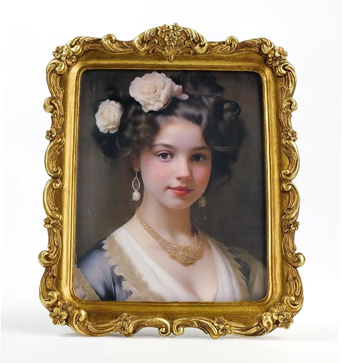 Cuspin 8x10 Gold Vintage Picture Frame, Ornate Floral Resin Photo Frame - Image 9