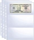 30 Pack 180 Pockets 11 Hole Currency Collection Sleeves, Cash Collecting Album by WITHYU