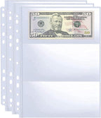 30 Pack 180 Pockets 11 Hole Currency Collection Sleeves, Cash Collecting Album by WITHYU