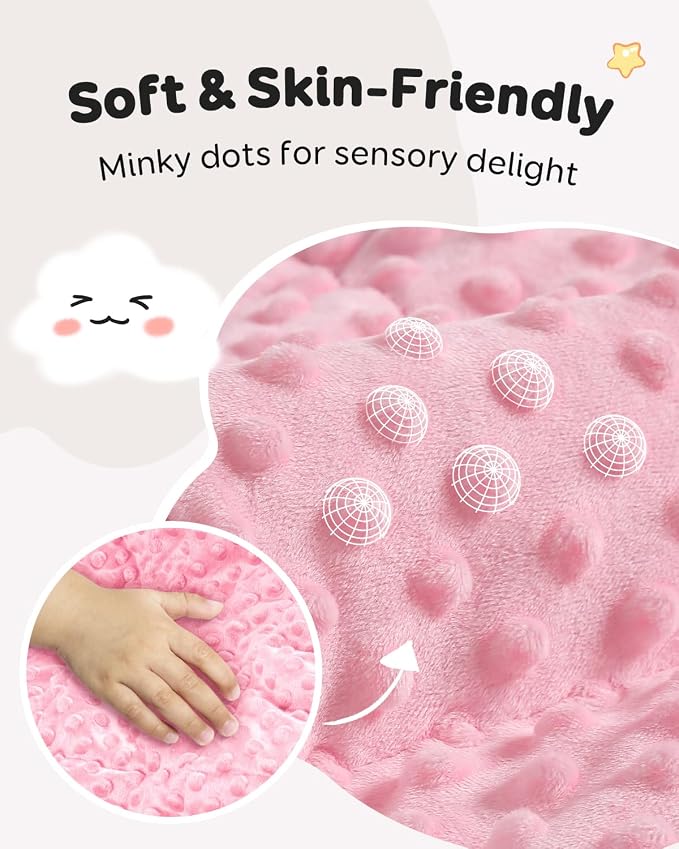 Kivik Weighted Lap Pad, Minky Dots Small Weighted Blanket 2lbs, Ultra-Soft - Image 4