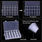 OUTUXED 8 Pack 36 Grids Clear Plastic Storage Boxes - Image 4