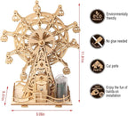 Solar 3D Wooden Puzzles for Adults Birthday Gifts Wood Ferris Wheel DIY Model - Image 2