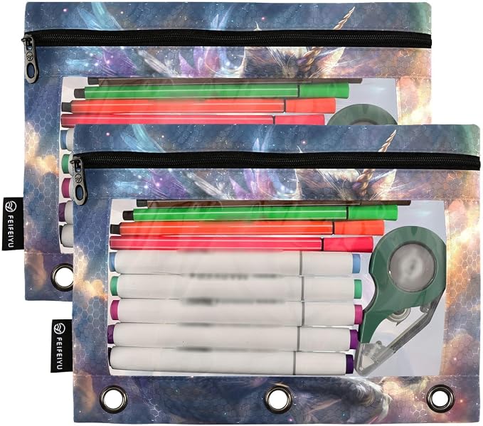 Custom Unicorn Cat with Wings Pencil Pouch - Image 2