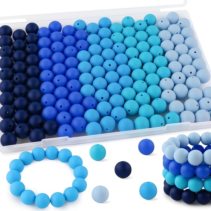 150Pcs Silicone Beads 15mm Mix Color, Bulk Silicone Beads 15mm by Kovict