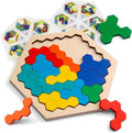 Coogam Wooden Hexagon Puzzle for Kid Adults by Coogam