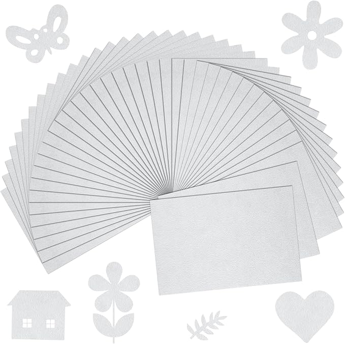 40 Pcs White Soft Felt Fabric Sheet 8" x 12" Assorted Color Felt Fabric Sheets by Bringsparkletoeverydaylife