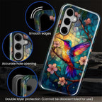 for Samsung Galaxy S24 Case, Stained Glass Hummingbird Pattern Glossy 2 in 1 - Image 5