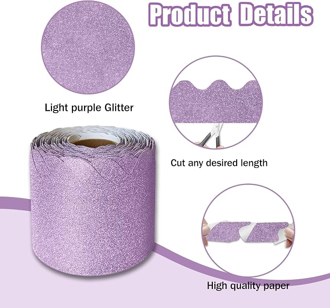 70Ft Shine Bulletin Board Borders，Scalloped Poster Boards Decorations Trim - Image 3