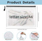 EOOUT 42pcs Mesh Zipper Pouch, Letter Size/A4 Size Puzzle Bag, Zipper File Bags - Image 2