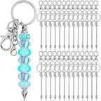 ROADPLUM 26 Pcs Beadable Keychain Bar, Bulk Alloy Blank Beadable Item by ROADPLUM