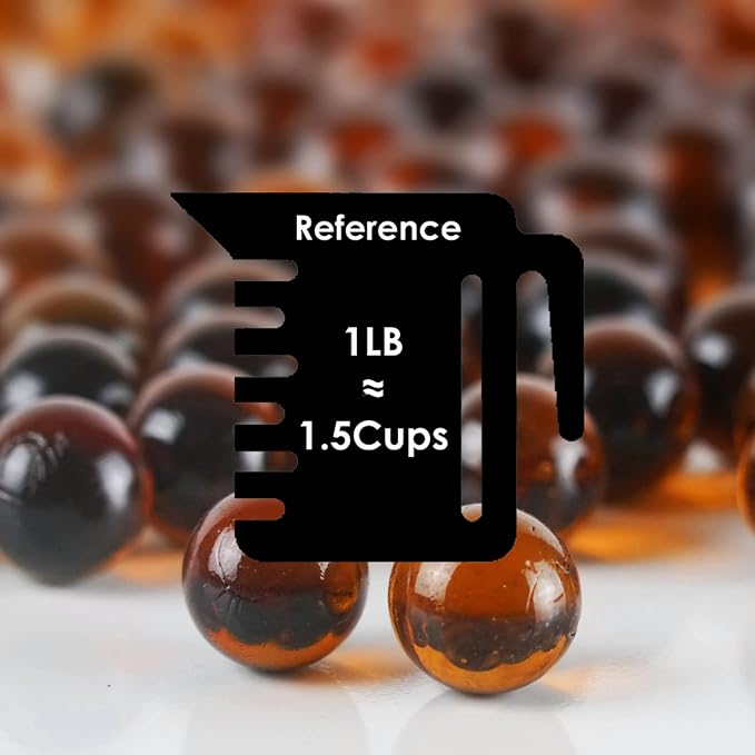 CYS EXCEL Amber Glass Gemstone Vase Filler Aquarium Round Marble Beads - Image 2