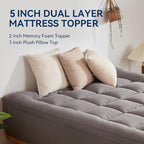 BDEUS Dual Layer 5 Inch Memory Foam Mattress Topper California King Size - Image 2