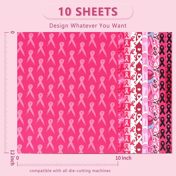 Tintnut Pink Ribbon Heat Transfer Vinyl, 10 Sheets 12×10in Iron on Vinyl | - Image 2