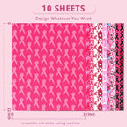 Tintnut Pink Ribbon Heat Transfer Vinyl, 10 Sheets 12×10in Iron on Vinyl | - Image 2