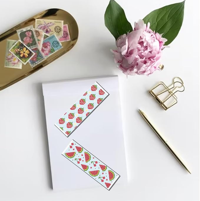 FREEBLOSS 6 Set Cross Stitch Bookmark Kit Stamped Cross Stitch Kit | Refreshing - Image 6