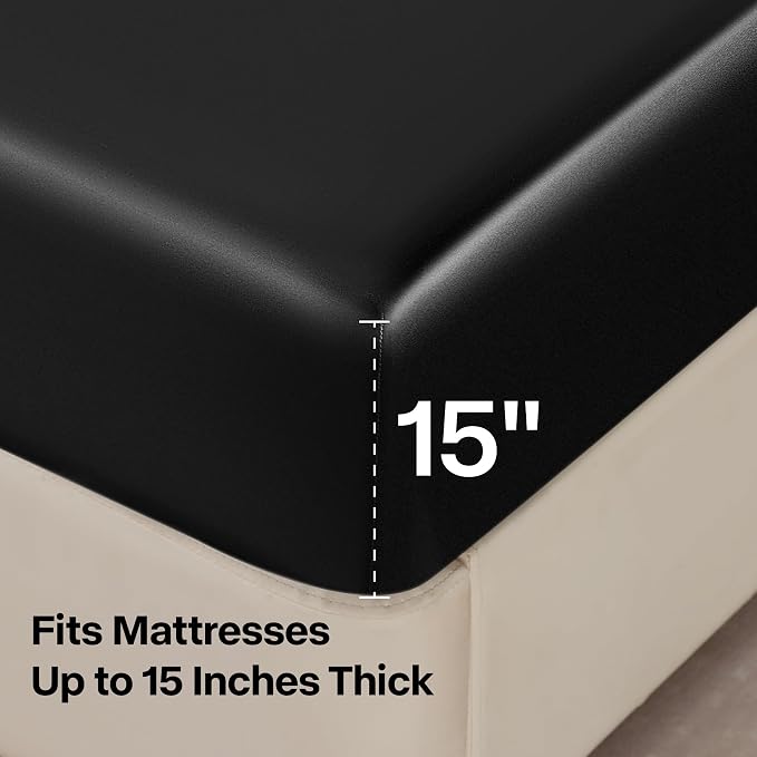 BEDELITE Satin Queen Fitted Sheet & Pillowcase Set - Image 6