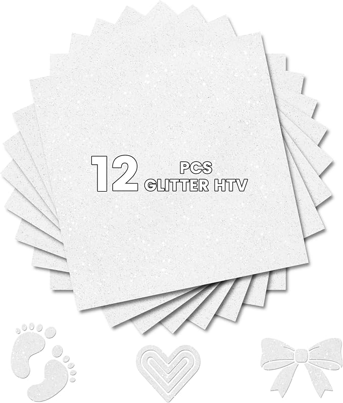 Glitter HTV Heat Transfer Vinyl, Sparkle HTV Compatible by Unknown