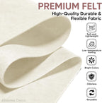 Soft Felt Fabric Sheet 18" x 36", 1.6mm Acrylic Craft Felt, Ivory | Soft Thick - Image 2