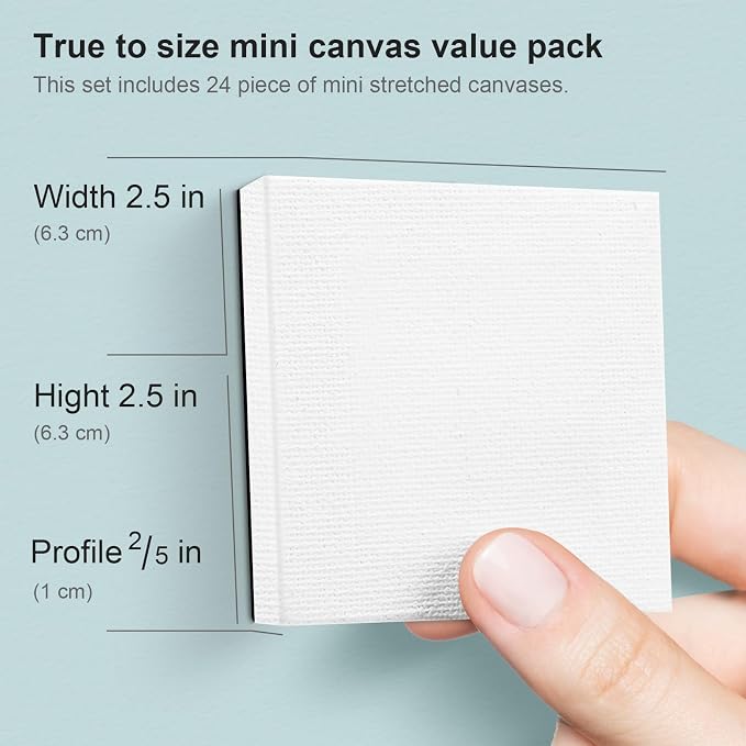 AUREUO Mini Magnetic Stretched Canvas 2.5x2.5 Inch / 24 Pack - Image 2