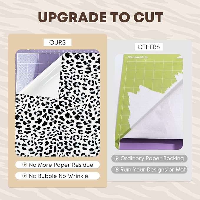 Tintnut Leopard Permanent Vinyl 8 Pcs 12x10in Black White Adhesive Vinyl | - Image 4