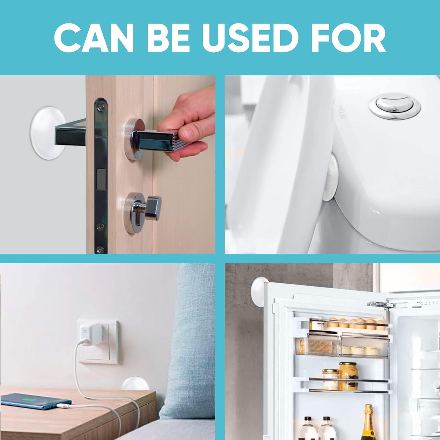 Strongest Wall Door Handle Stopper Set. 12 Pieces of Clear Rubber Door Knob, Round Wall Shield Cushion. Quiet Wall Protector for Door Handle. Guard Door Bumper Wall Protector Silencer. Self Adhesive