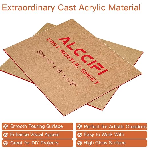 Red Acrylic Sheet 12" x 16" x 1/8" Thick, ALCCIFI 2 Pack Opaque Glossy Cast Red - Image 5