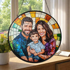 Personalized Family Stained Glass Sun Catcher, Customized Stained Glass Window - Image 5