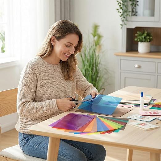 A4 Colored PVC Sheets 18-Pack, 0.3mm Flexible Transparency Film - Image 2
