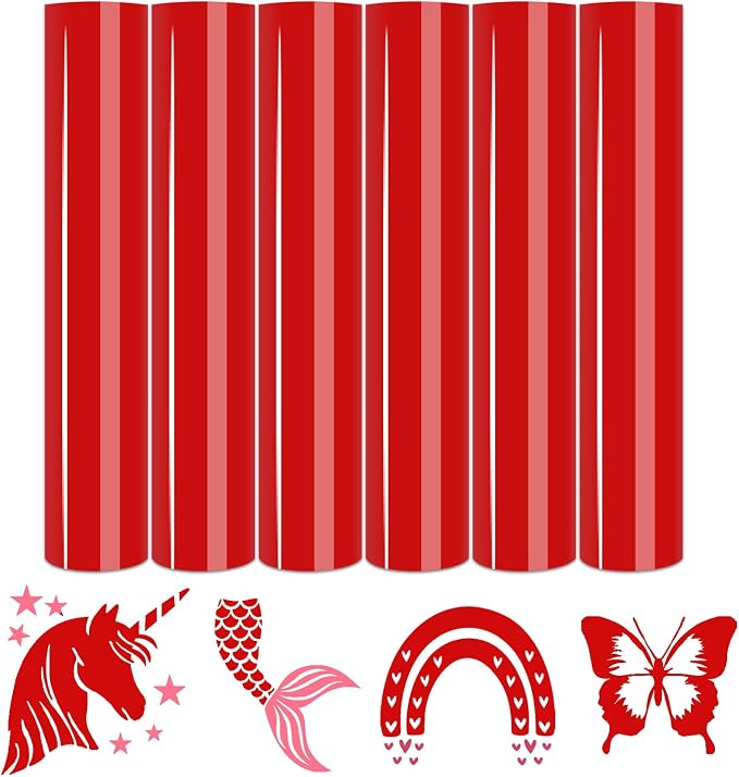 Tintnut Red Heat Transfer Vinyl, 6 Sheets 12x10in Iron on Vinyl | Solid Color by Tintnut