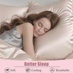Mulberry Silk Pillow Cases Queen Size Set of 2, Ultra Smooth Soft Breathable - Image 4