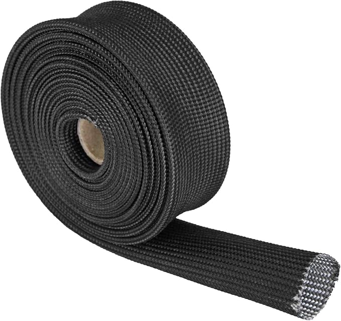 Fiberglass Heat Wrap Wire Shield Sleeve- 1" IDX 10' Adjustable Black Exhaust by LEDAUT