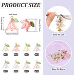 Cheriswelry 32Pcs Acrylic Flower Pendants Lily Floral Plastic Dangle Charms - Image 2