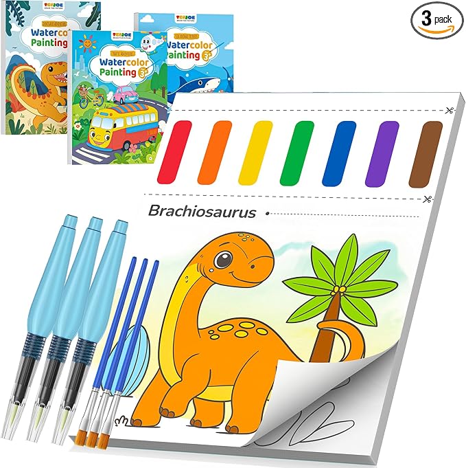 TECJOE 3 Pack Paint with Water Coloring Books by TECJOE