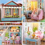 DIY Miniature House Kit, CUTEROOM Wooden Dollhouse Kit Mini House Making Kit - Image 3