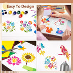 Marspark 72 Pcs Small Stencils for Crafts Reusable 3 Inch Stencils for Painting - Image 5